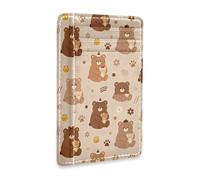 JUNZAN Slim Wallet Card Holders for Men Women Cute Bears Minimalist Front Pocket Wallets Small Card Case RFID Blocking