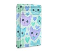 JUNZAN Slim Wallet Card Holders for Men Women Cute Cat Faces Minimalist Front Pocket Wallets Small Card Case RFID Blocking