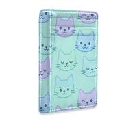 JUNZAN Slim Wallet Card Holders for Men Women Cute Cats Faces Minimalist Front Pocket Wallets Small Card Case RFID Blocking