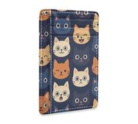 JUNZAN Slim Wallet Card Holders for Men Women Cute Kitten Faces Minimalist Front Pocket Wallets Small Card Case RFID Blocking