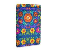 JUNZAN Slim Wallet Card Holders for Men Women Dia De Los Muertos Blue Minimalist Front Pocket Wallets Small Card Case RFID Blocking