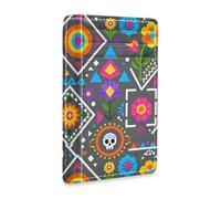 JUNZAN Slim Wallet Card Holders for Men Women Dia De Los Muertos Minimalist Front Pocket Wallets Small Card Case RFID Blocking Grey