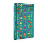 JUNZAN Slim Wallet Card Holders for Men Women Dia De Los Muertos Minimalist Front Pocket Wallets Small Card Case RFID Blocking Cyan