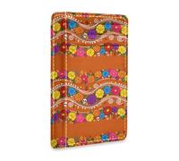 JUNZAN Slim Wallet Card Holders for Men Women Dia De Los Muertos Minimalist Front Pocket Wallets Small Card Case RFID Blocking Orange