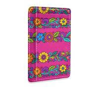 JUNZAN Slim Wallet Card Holders for Men Women Dia De Los Muertos Minimalist Front Pocket Wallets Small Card Case RFID Blocking Pink Red