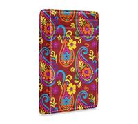 JUNZAN Slim Wallet Card Holders for Men Women Dia De Los Muertos Paisley Minimalist Front Pocket Wallets Small Card Case RFID Blocking Red