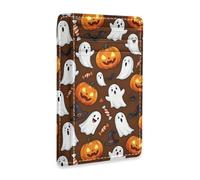 JUNZAN Slim Wallet Card Holders for Men Women Halloween Bats Ghosts Minimalist Front Pocket Wallets Small Card Case RFID Blocking Dark Brown