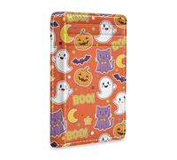 JUNZAN Slim Wallet Card Holders for Men Women Halloween Ghosts Pumpkins Minimalist Front Pocket Wallets Small Card Case RFID Blocking Orange