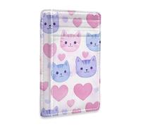 JUNZAN Slim Wallet Card Holders for Men Women Kawaii Cat Faces Minimalist Front Pocket Wallets Small Card Case RFID Blocking