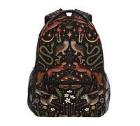 JUNZAN Squirrel Owl and Mushrooms Laptop Backpack 16 Inch School Travel Bags Bookbag for Kids Boys Business, Squirrel Owl and Mushrooms, S, Modern