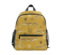 JUNZAN Toddler Backpack Cartoon Crocodile Backpacks for Boys Girls Preschool Backpack Small Kids Bookbag Orange Yellow Aged 3-8