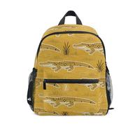 JUNZAN Toddler Backpack Cartoon Crocodile Yellow Backpacks for Boys Girls Preschool Backpack Small Kids Bookbag Aged 3-8
