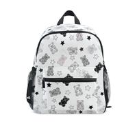 JUNZAN Toddler Backpack Gummy Bear Backpacks for Boys Girls Preschool Backpack Small Kids Bookbag Black White Aged 3-8