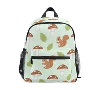 JUNZAN Toddler Backpack Squirrel Mushroom Backpacks for Boys Girls Preschool Backpack Small Kids Bookbag Aged 3-8