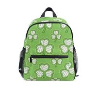 JUNZAN Toddler Backpack St. Patrick Green Shamrock Backpacks for Boys Girls Preschool Backpack Small Kids Bookbag Aged 3-8