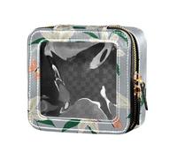 junzan Transparent Toiletry Bag with Lily Flowers for Flying, Lily Flower Garden, 5.1 x 2.2 x 4.7 inches, Colorful, Lily Flower Garden, 5.1 x 2.2 x 4.7 inches, Colorful