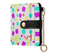 JUNZAN Travel-friendly Women's Mini Card Organizer | Slim & Portable Beach Trips for Minimalist Lovers Memphis White