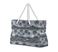 JUNZAN Tropical Ocean Beach Tote Bag with Handles Swim Pool Bag Beach Totes Bags for Women with Waterproof Pockets