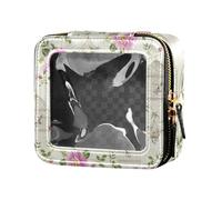 junzan Vintage Birds Flower Clear Makeup Bag Leather Toiletry Bag Flying Travel Toiletry Bag Vintage Flowers Birds 5.1 x 2.2 x 4.7 inches, Colorful, Vintage Flowers And Birds, 5.1 x 2.2 x 4.7 inches,