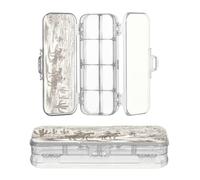 JUNZAN Vintage Cowboys in The Desert Plastic Pencil Box Clear 2 Layer Pens Case Hard For School With Snap-Tight Lid