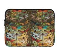JUNZAN Washable Polyester Laptop pouching For Office Travel Daily Commute | Portable Inner Carry Design School Carry for Business Travelers Stained Glass Dragonflies