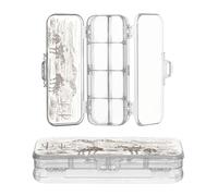 JUNZAN Western Retro Cowboys Clear Pencil Plastic Box Double-Deck Hard Boxes Pens Case For Stationery With Snap And Lid