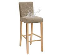 JUNZHE Bar Stool Covers with Back, Stretch, Waterproof, Removable Dining Chair Covers for Short Swivel Chair for Kitchen, Dining Room, Pub, Cafe(Sand, set of 6)