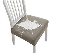 JUNZHE Chair Covers, Waterproof, Washable, Removable, High Stretch Dining Table and Chairs set 6/4/2, Seat Cushion Slipcovers Protector for Kitchen, Dining Room, Party, Hotel(Taupe, 6 pieces)