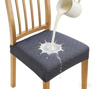 JUNZHE Chair Covers, Waterproof, Washable, Removable, High Stretch Dining Table and Chairs set 6/4/2, Seat Cushion Slipcovers Protector for Kitchen, Dining Room, Party, Hotel(Dark Gray, 6 pieces)