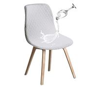 JUNZHE Shell Chair Covers Retro Chair Slipcovers Stretch Spandex Printing Lounge Corner Chair Protector for Dining Kitchen Party Banquet Club Home Decor (White, Set of 4)