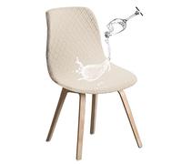 JUNZHE Shell Dining Chair Covers, Stretch Retro Chair Slipcovers Washable Removable Chair protector for Dining Room, Kitchen, Restaurant, Hotel (Beige, Set of 1)