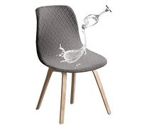JUNZHE Shell Dining Chair Covers, Stretch Retro Chair Slipcovers Washable Removable Chair protector for Dining Room, Kitchen, Restaurant, Hotel (Light grey, Set of 6)