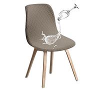 JUNZHE Shell Dining Chair Covers, Stretch Retro Elastic Chair Slipcovers Washable Removable Chair protector for Banquet,Dining Room, Kitchen, Restaurant, Hotel (Taupe, Set of 2)