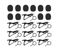 JunZheHub 24 Pieces Mic Clips, Metal Attachment, Breathable Foam Cover, Compact Installation, Versatile Use, Suitable for Performances, 7.5mm