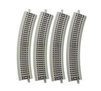 JunZheHub 4-piece Model Railway Track Set in HO Scale, DIY Connecting Track, Educational Toy Made of PP Iron, Suitable As A Gift Or Decoration for The Home, Curved