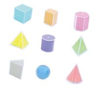 JunZheHub 9 Pieces 3D Geometric Solids Duration Math Games for Boys And Girls Geometry
