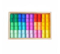 JunZheHub Acrylic Block Building Cube Translucent Toy Sensory Discovery Stacking Function Skill Development Suitable for Preschooler Playroom Home Gift Learning, 60 PC High Transp
