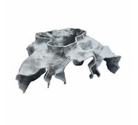 JunZheHub Aquatic Habitat Shelter Hiding Cave Lightweight Fish Cave Ornament Observation Window Underwater Decorative Structure Suitable for Community Tank, Grey, M