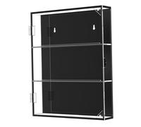 JunZheHub Baseball Card Display Case, Wall-Mounted Cabinet with Display Frame, Wall Mount for Football Cards, Vertical 3 Layer