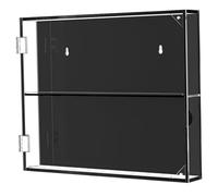 JunZheHub Baseball Card Display Case, Wall-Mounted Cabinet with Display Frame, Wall Mount for Football Cards, Horizontal 2 Layer