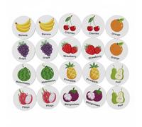 JunZheHub Children Learning Card Wooden Memory Game with Animal Dinosaur Fruit Pattern Disc for Cognitive Education Suitable for Children Home Preschool Daycare, Fruit Pattern