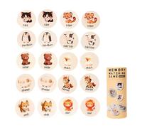 JunZheHub Children's Memory Game Educational Toy Development Fine Motor Skills Matching Toy with Rounds for Gift Party Children's Day, Animal Pattern