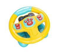 JunZheHub Children's Musical Simulation Steering Wheel with Educational Function. Realistic Wheels And Flashing Lights. PP Structure. Lightweight And Safe, Yellow