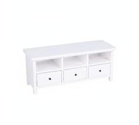 JunZheHub Dollhouse Tv Cabinet Three Pull-Out Drawers Miniature Furniture American Country Style Practical Storage Tiny Knobs Suitable For Collectors DIY Craft Play, White
