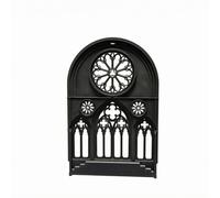 JunZheHub Dollhouse Window Arched Gothic Panel Cathedral Facade Rose Window PLA Material Suitable for Model Display Collectors Home Decoration, Black