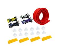 JunZheHub Flexible, Racetrack with Suction Cups And Seals - Interactive Game, Ideal As An Outdoor Toy Or Birthday Present, Red 4m