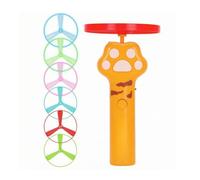 JunZheHub Handheld Whirling Disc Cat Toy Cat Toy with lighting up Rotor Glow-in-the-Dark for Evening Play Playtimes, Yellow