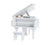 JunZheHub Micro Landscape Accessory Wooden Miniature Grand Piano Model Vintage, White