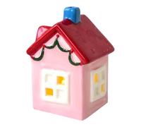 JunZheHub Miniature Ceramic House LED Luminous Table Decoration Christmas Decoration Crafts for Children Adults Desk Shop Window, Style C