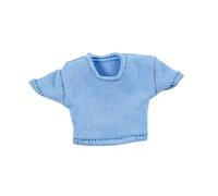 JunZheHub Miniature Figure Shirt 1/ Shirt Women's Short Sleeve Top Doll Accessory Tight-Fitting for Decoration Craft Projects Collection, Blue